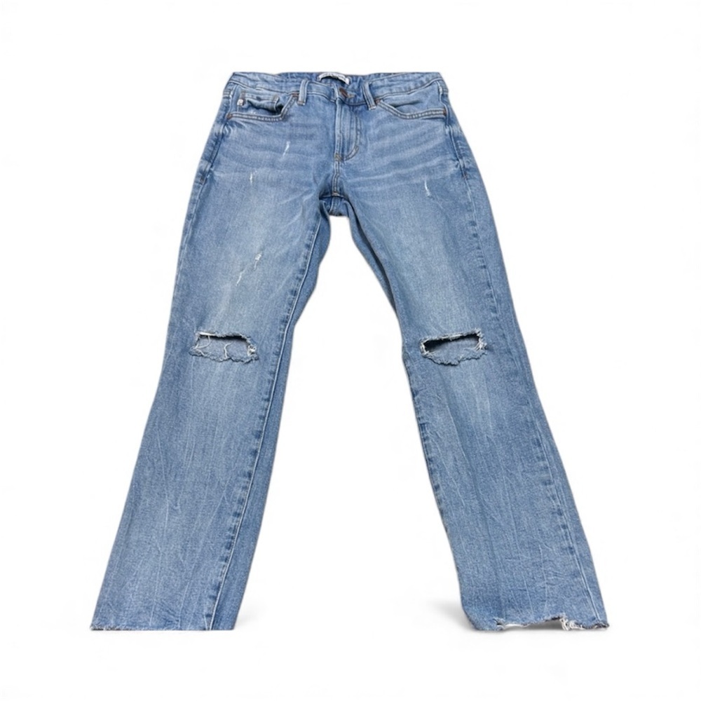 Dear John Light Blue Distressed Women's Cropped Jeans